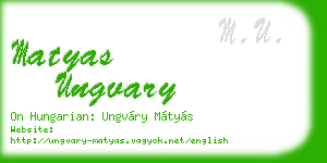 matyas ungvary business card