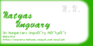 matyas ungvary business card